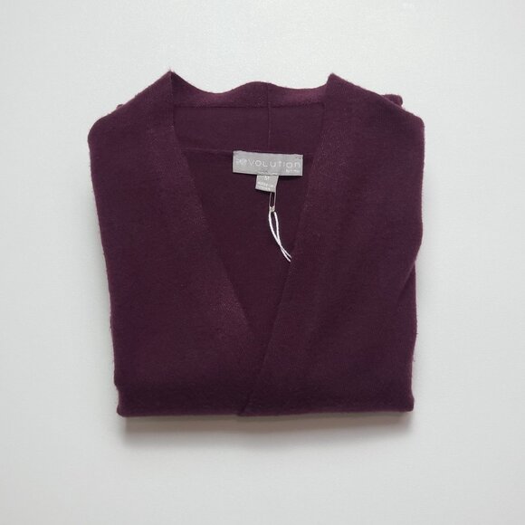 Stitch Fix X Evolution Open Cardigan Sweater Womens M Burgundy Ancho Chili - Picture 15 of 16